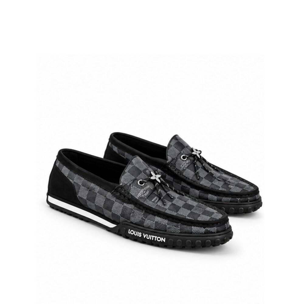 Louis Vuitton LV Racer Moccasin Damier Graphite Black