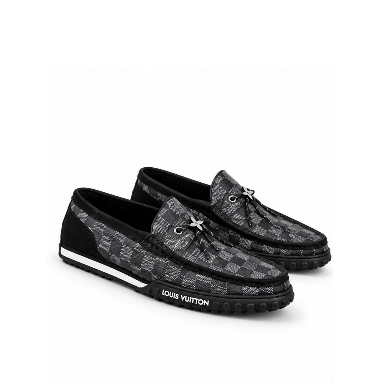 Louis Vuitton LV Racer Moccasin Damier Graphite Black