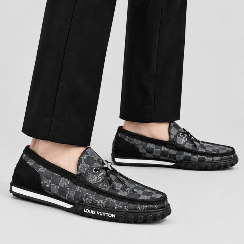 Alternative view of Louis Vuitton LV Racer Moccasin Damier Graphite Black