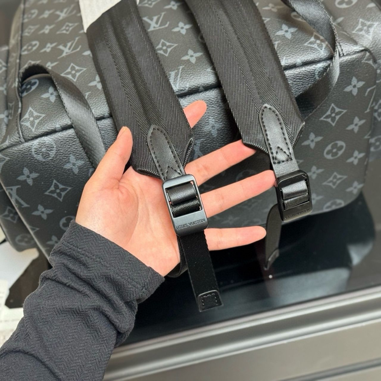 Louis Vuitton Trio Backpack Monogram Eclipse Black 36cm - Image 8