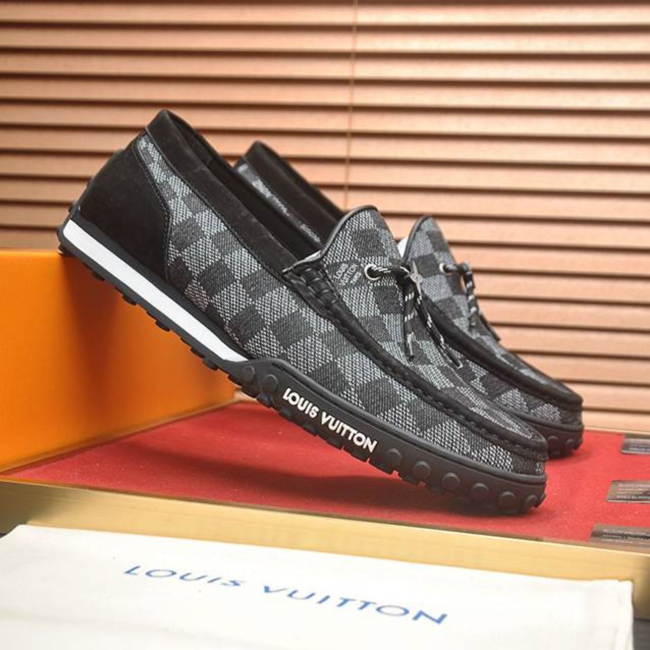 Louis Vuitton LV Racer Moccasin Damier Graphite Black - Image 6