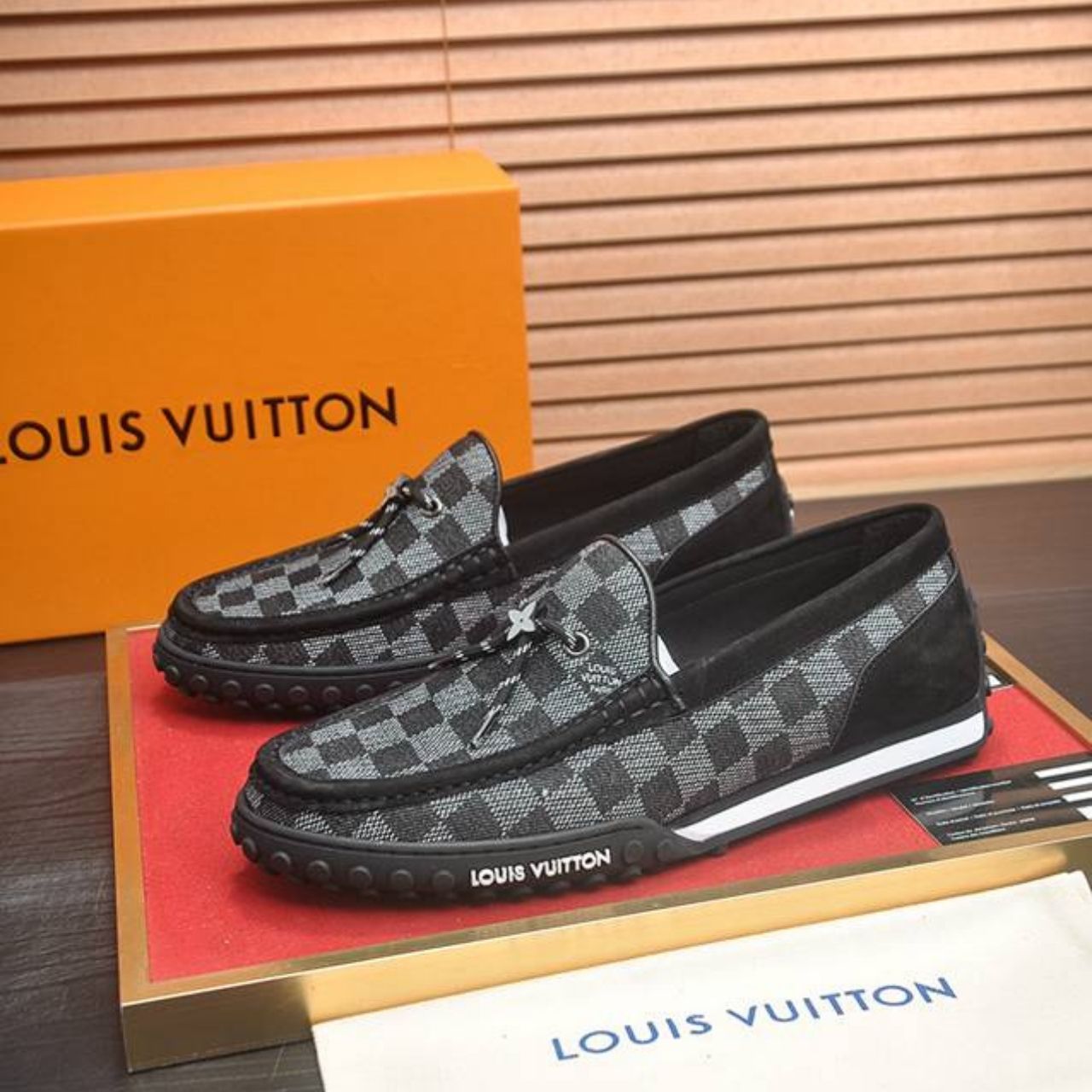 Louis Vuitton LV Racer Moccasin Damier Graphite Black - Image 3