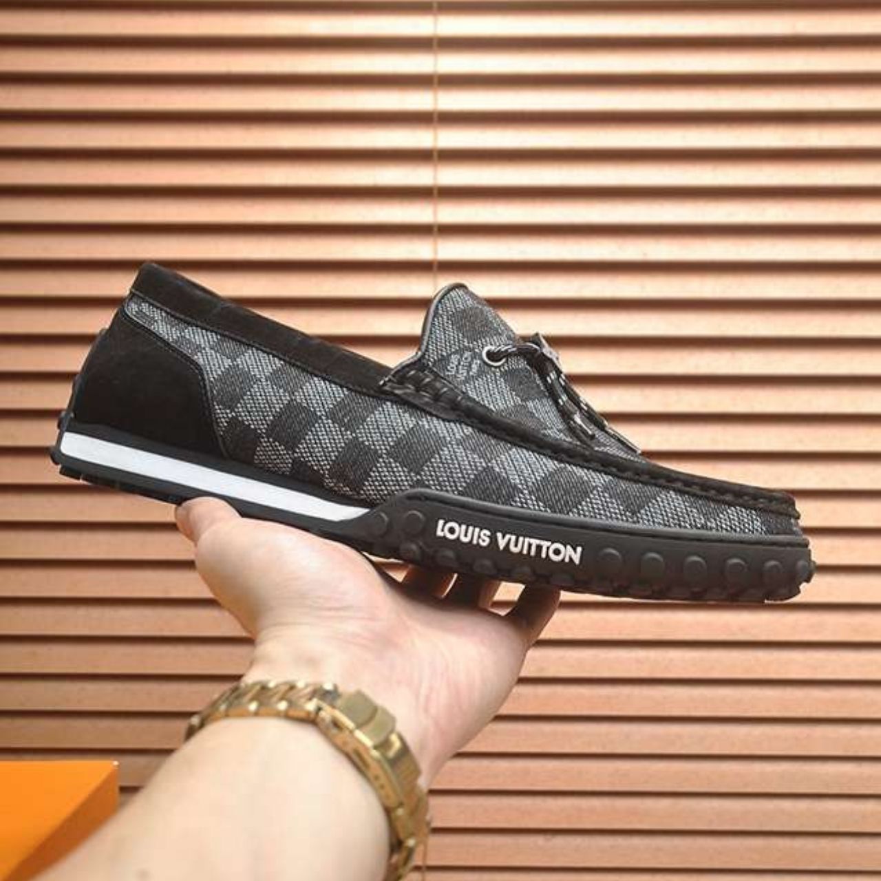 Louis Vuitton LV Racer Moccasin Damier Graphite Black - Image 7