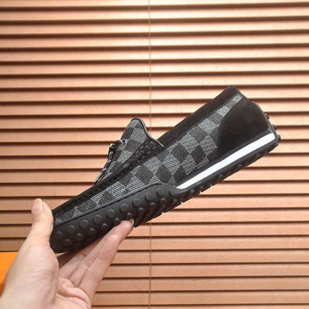 Louis Vuitton LV Racer Moccasin Damier Graphite Black - Image 8
