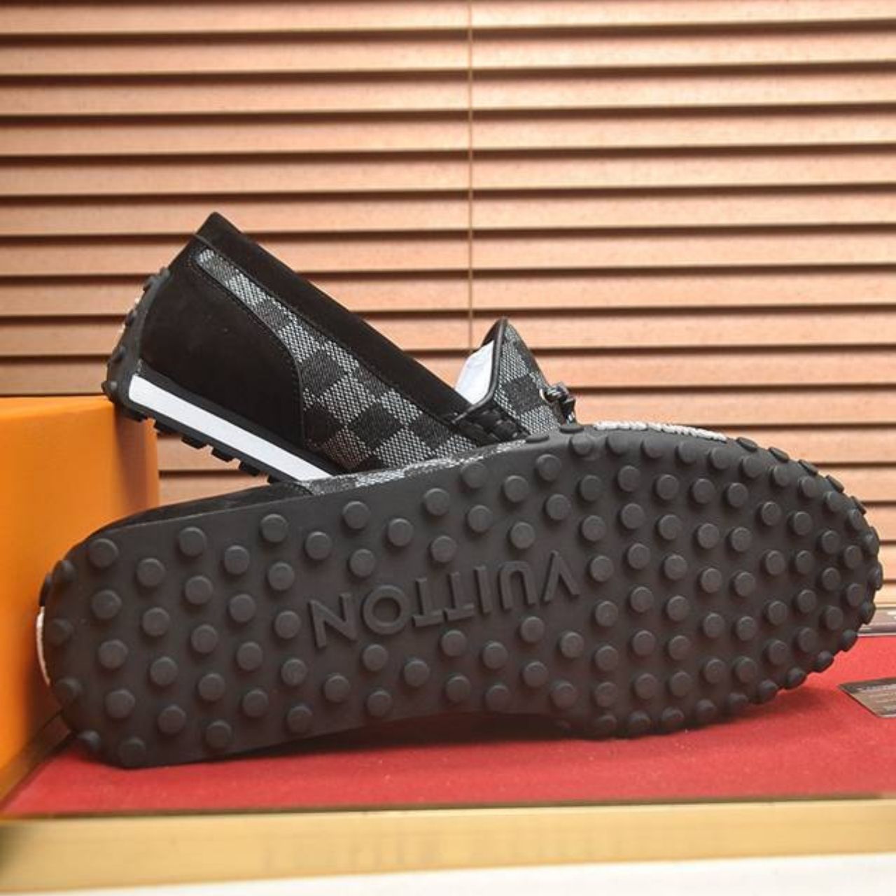 Louis Vuitton LV Racer Moccasin Damier Graphite Black - Image 9