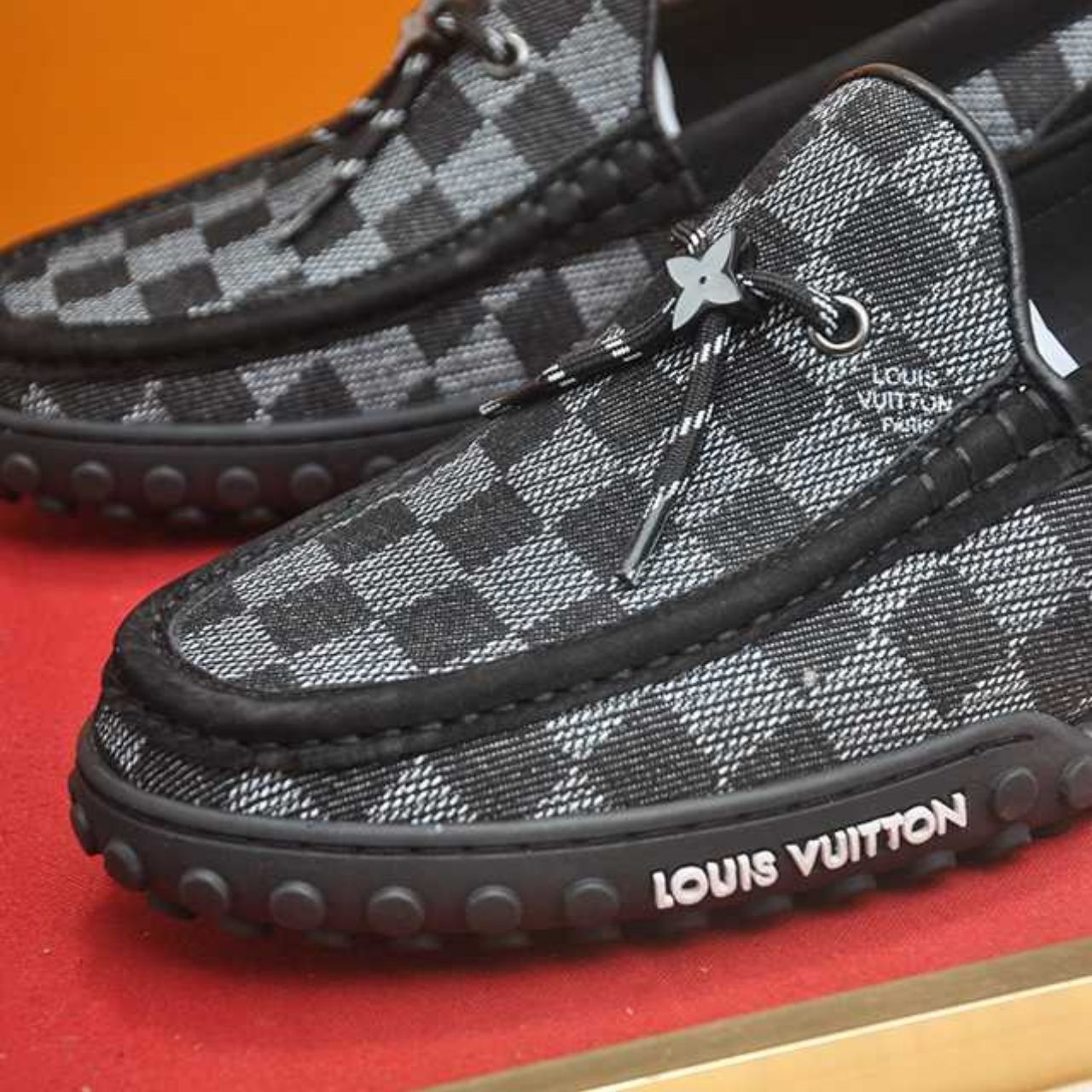 Louis Vuitton LV Racer Moccasin Damier Graphite Black - Image 11
