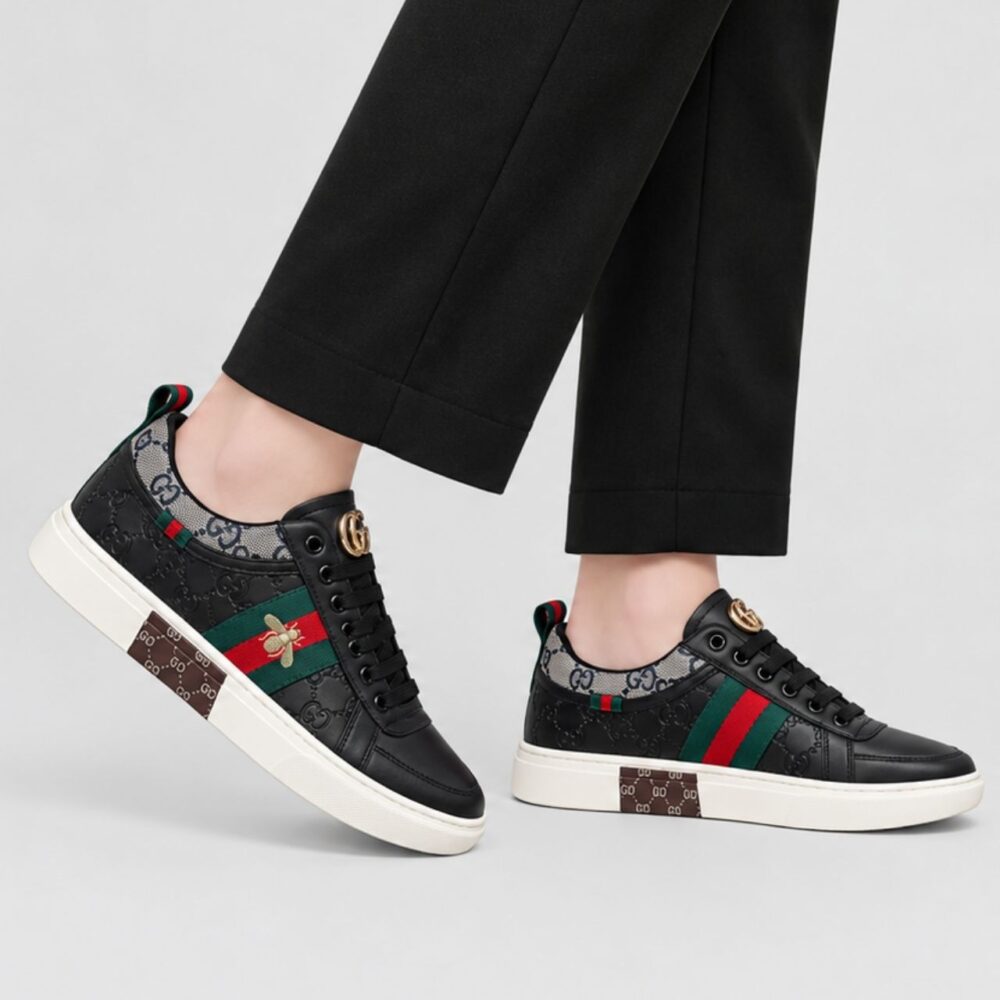 Alternative view of Gucci Ace Embroidered Sneaker Leather With Bee Black
