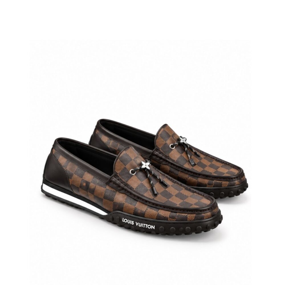Louis Vuitton LV Racer Moccasin Damier Ebene Brown
