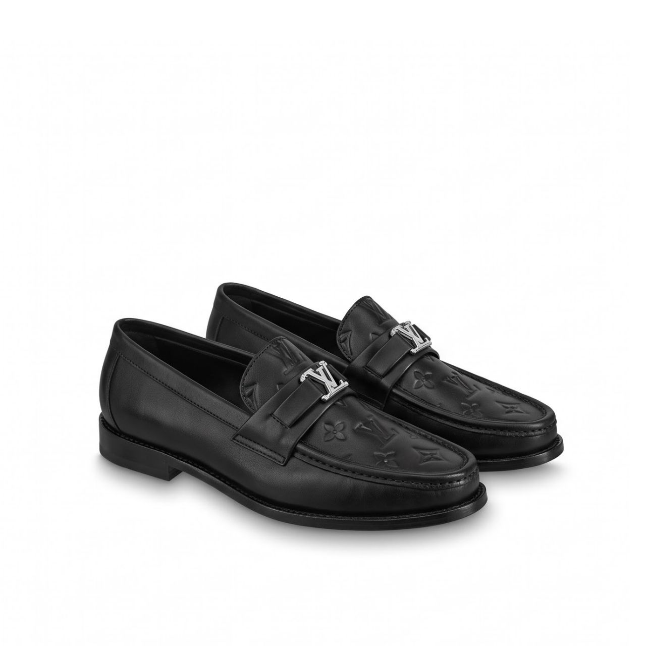 Louis Vuitton Major Loafer Monogram Embossed Black