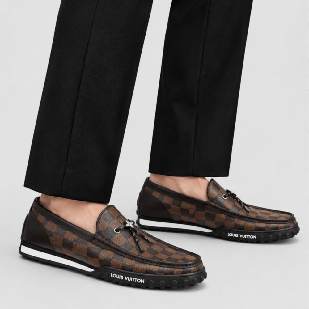Alternative view of Louis Vuitton LV Racer Moccasin Damier Ebene Brown