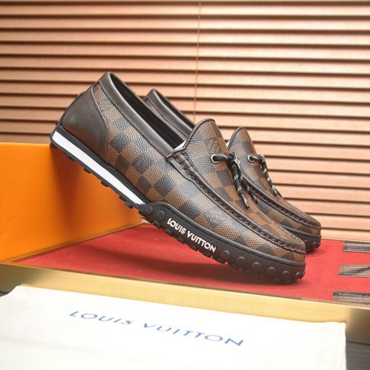 Louis Vuitton LV Racer Moccasin Damier Ebene Brown - Image 4