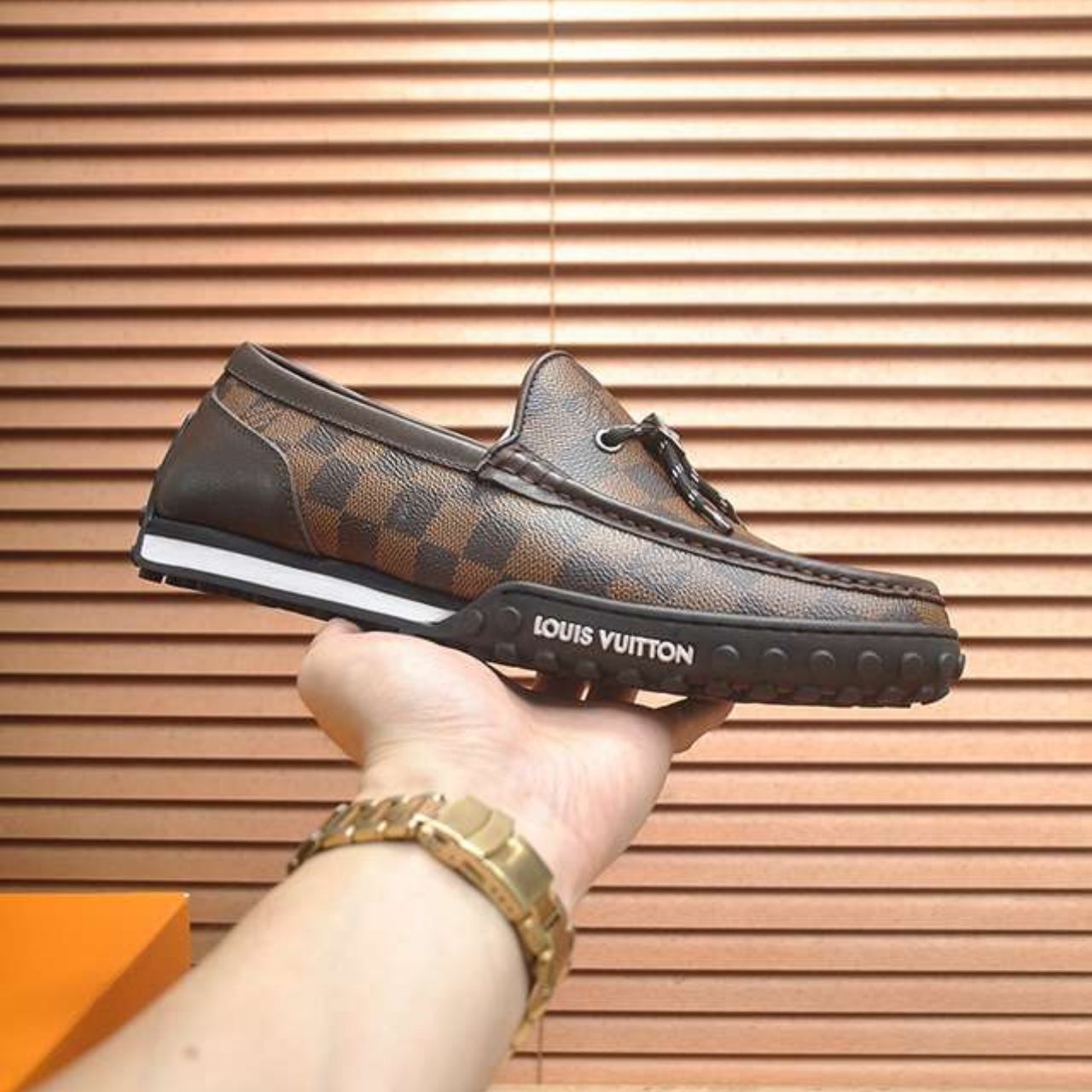 Louis Vuitton LV Racer Moccasin Damier Ebene Brown - Image 7